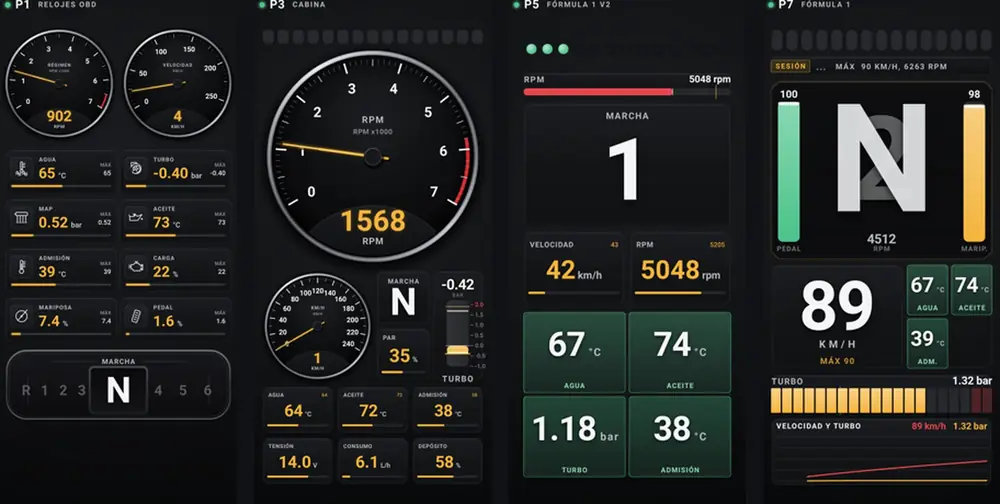 Cuatro cuadros de Final OBD con el tema Grafito